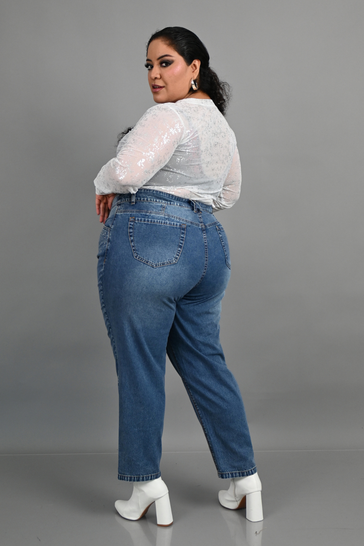 Jeans Slouchy Emilia Strass Cenizo