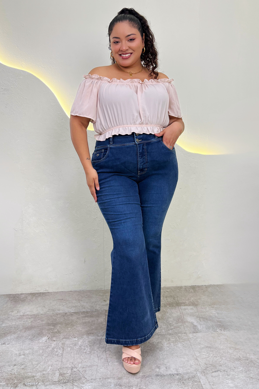 Jeans Flare Liz - Green Blue