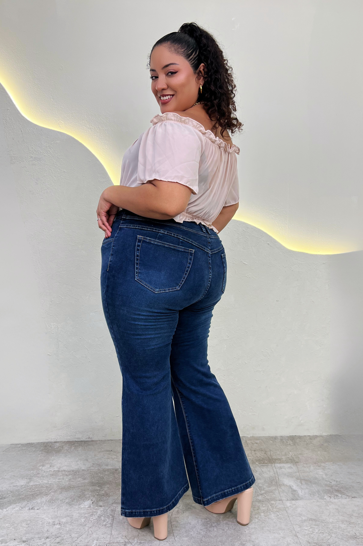 Jeans Flare Liz - Green Blue