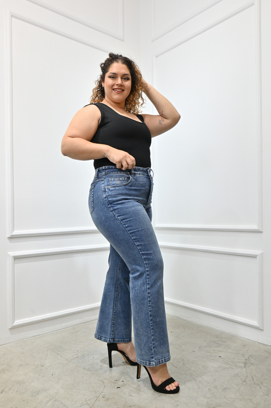 Jeans Wide Leg Arelis Cenizo
