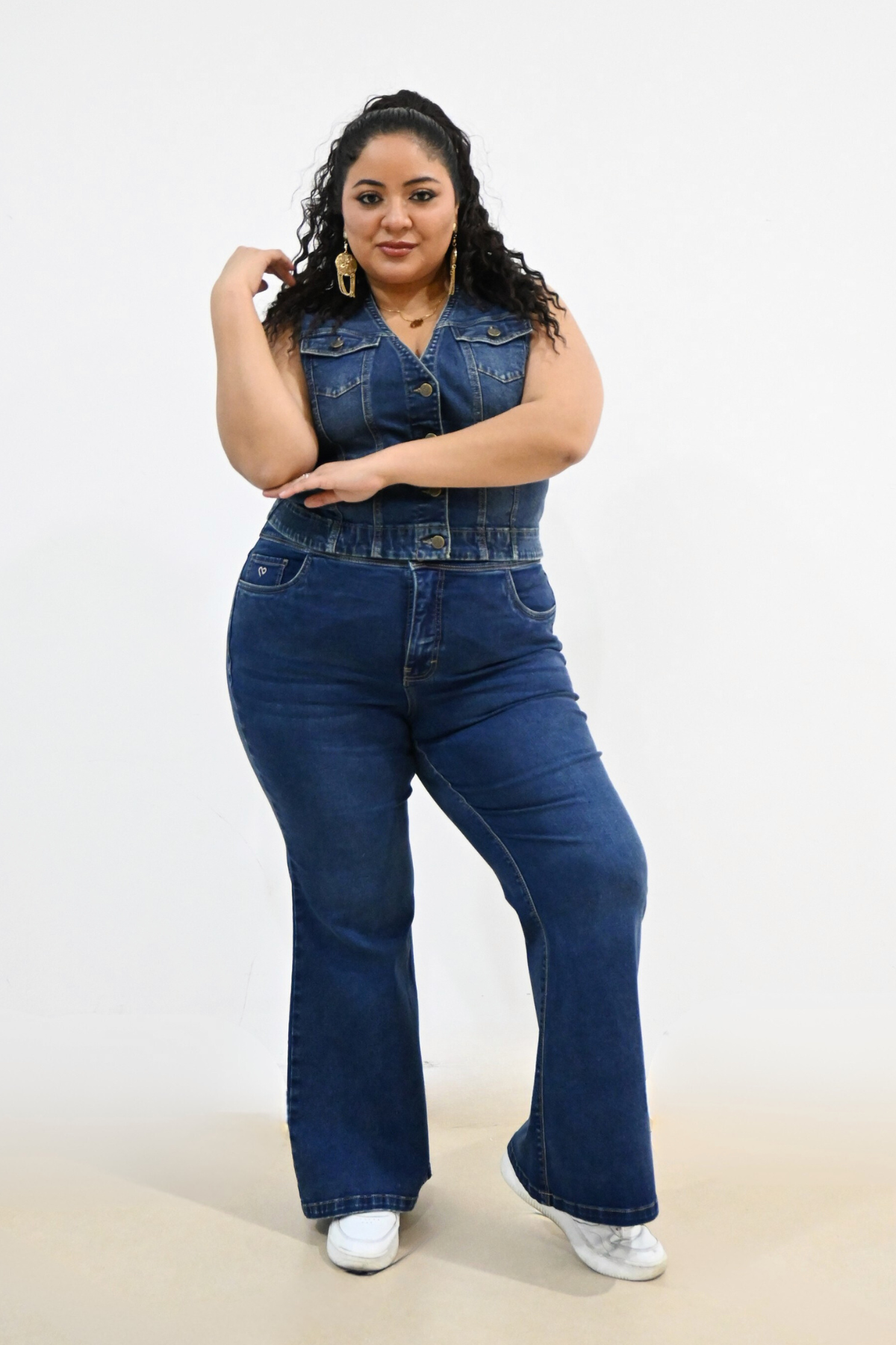 Jeans Flare Liz Green Blue