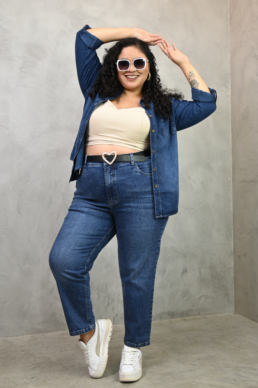 Momjeans Almendra Azul Oxido