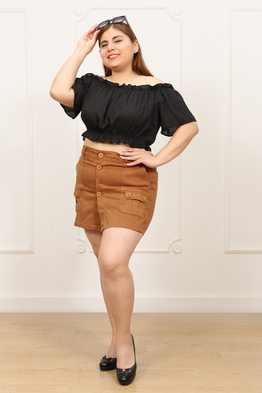 Falda Short Janella Camel