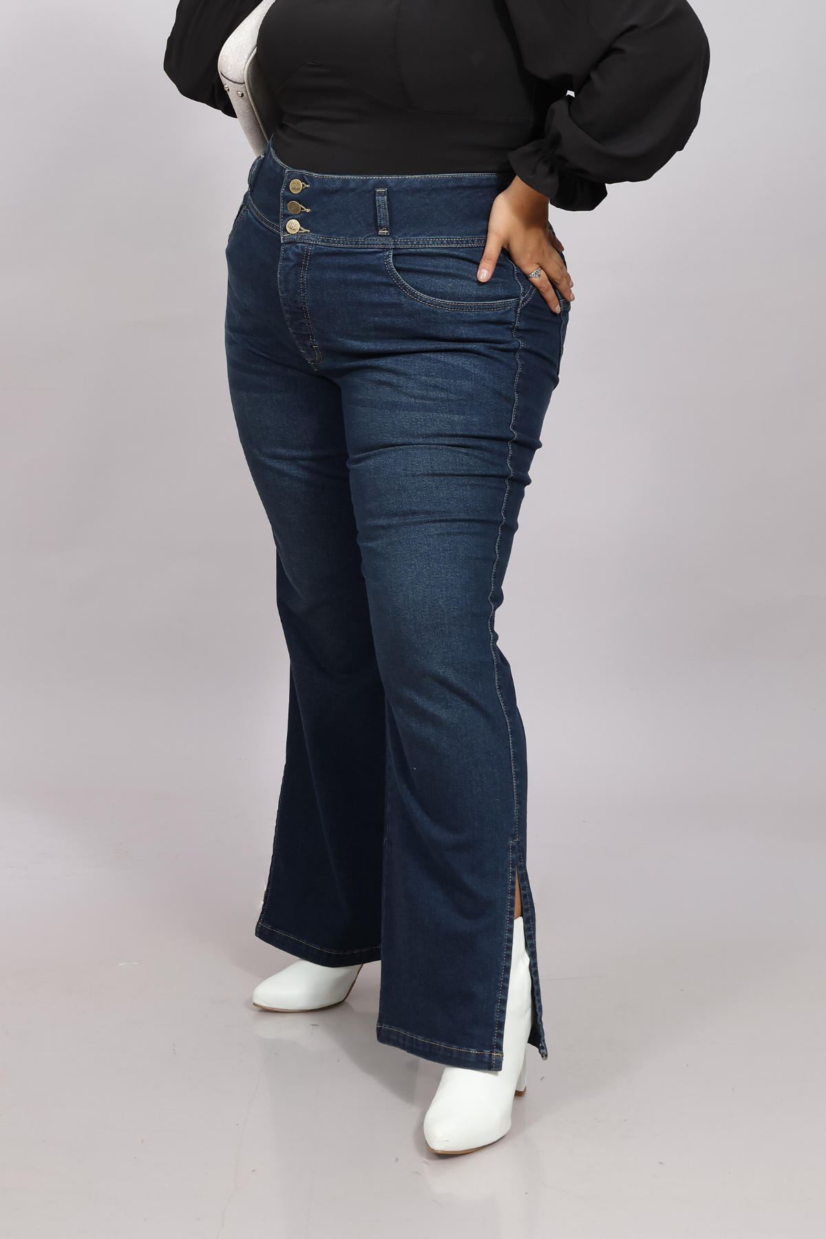 Jeans Corte Recto Pia Azul Vintage