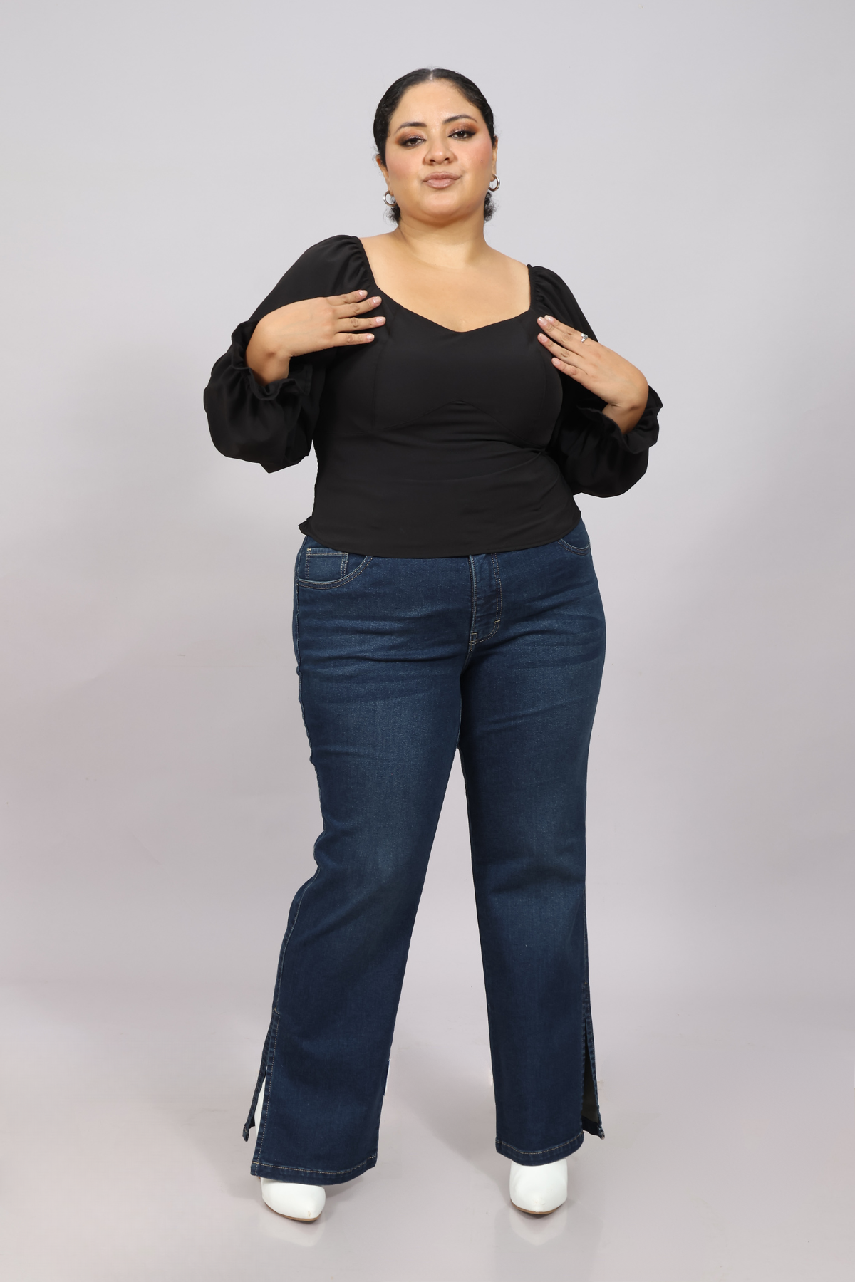 Jeans Corte Recto Pia Azul Vintage