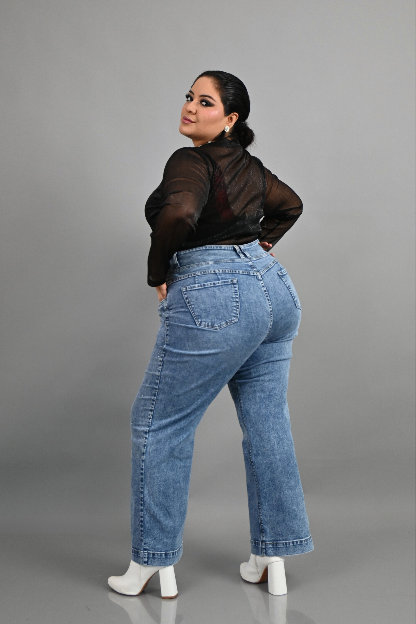 Wide Leg Luna Strass Cenizo