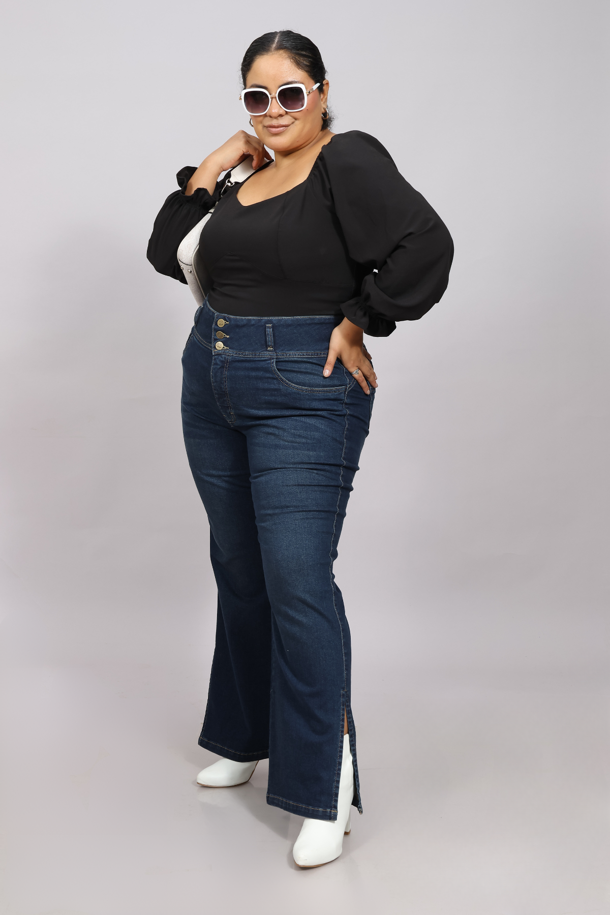 Jeans Corte Recto Pia Azul Vintage