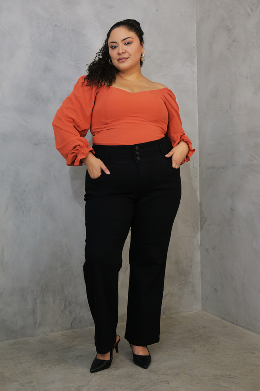 Jeans Corte Recto Alexa Negro