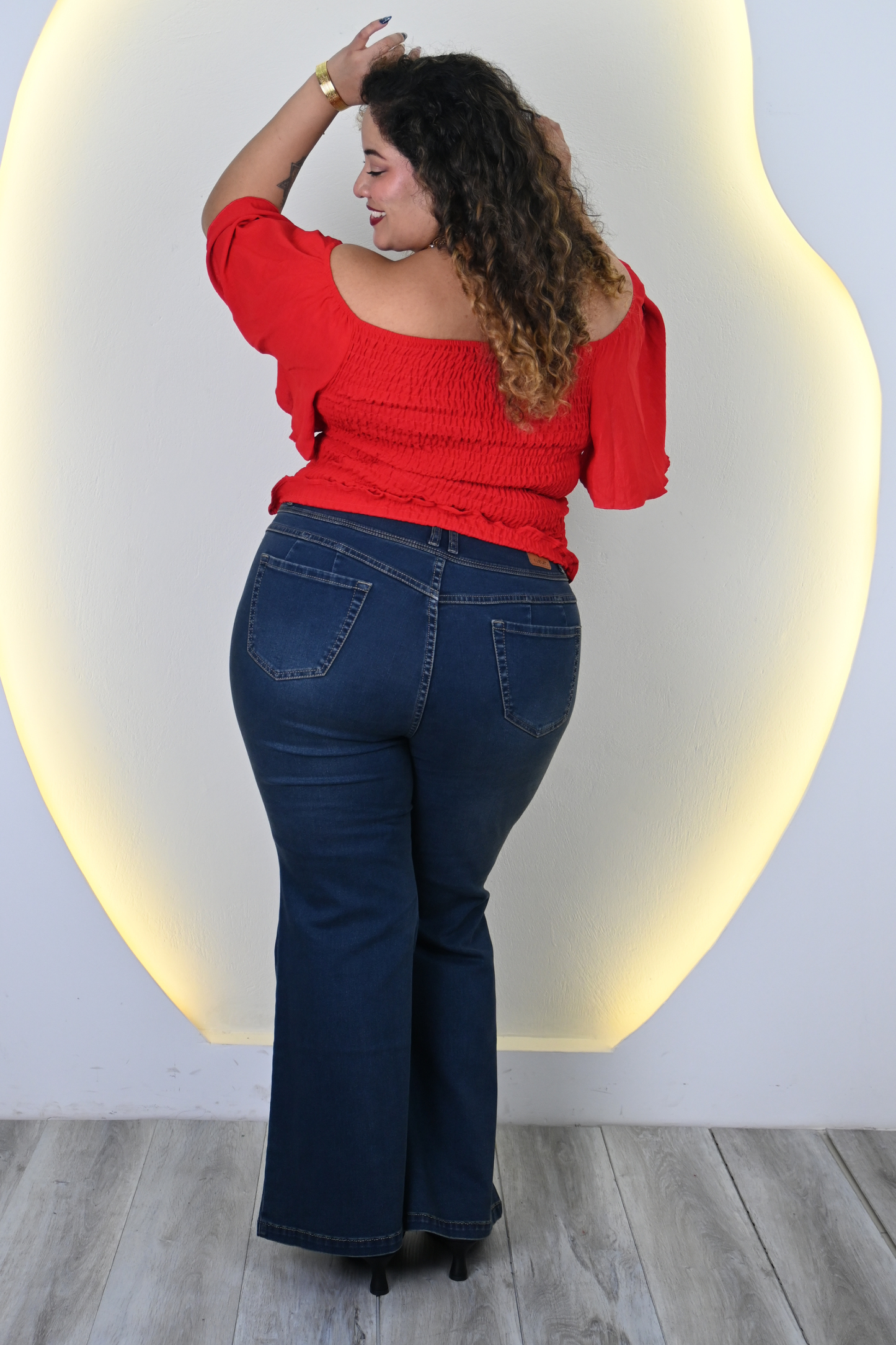 Jeans Flare Liz - Oxido Madera