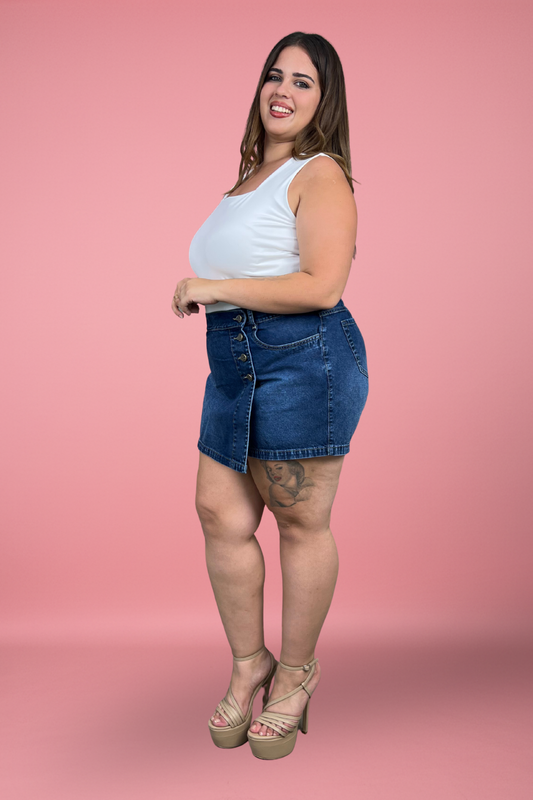 Falda Short Kristel Azul Cristal