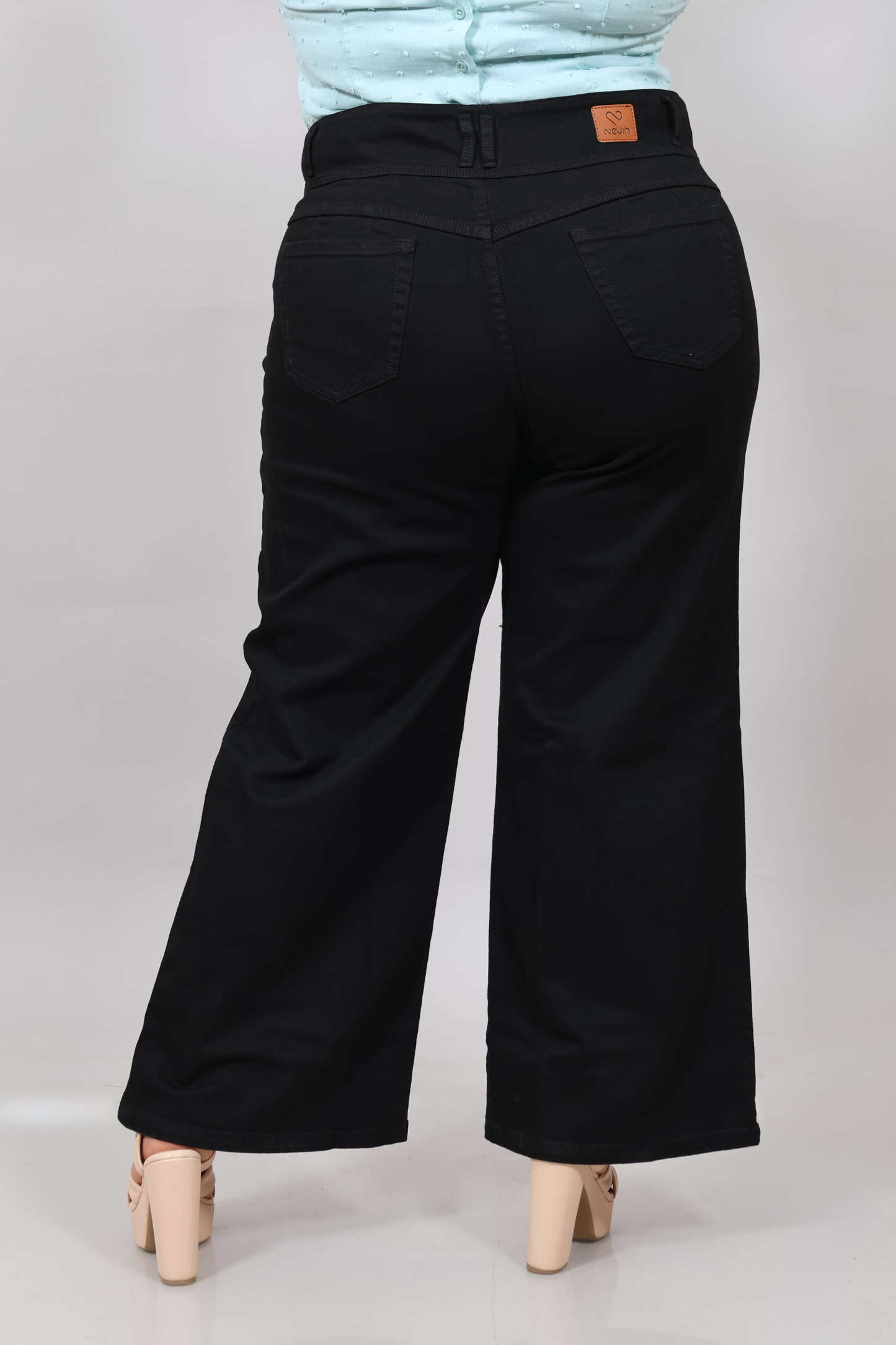 Wide Leg Criss Jeans Black