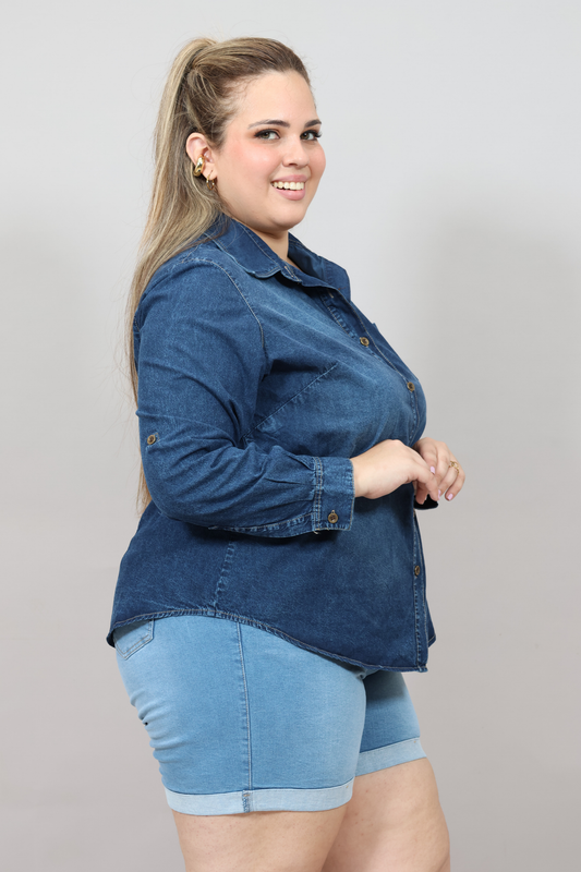 Lidia Blue Denim Blouse
