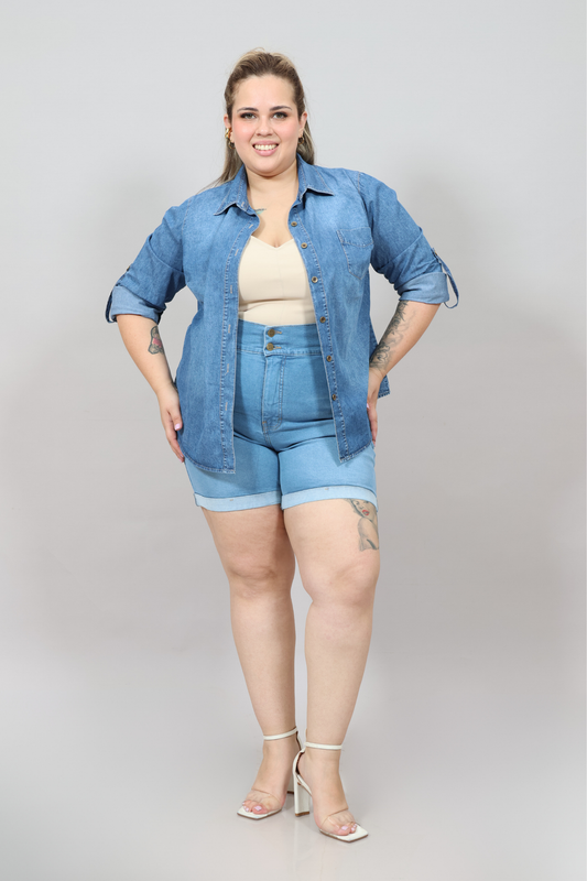 Lidia Light Blue Denim Blouse