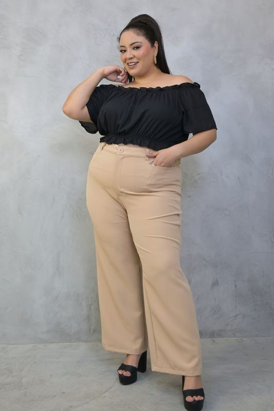 Pantalón Corte Recto Olinda Beige