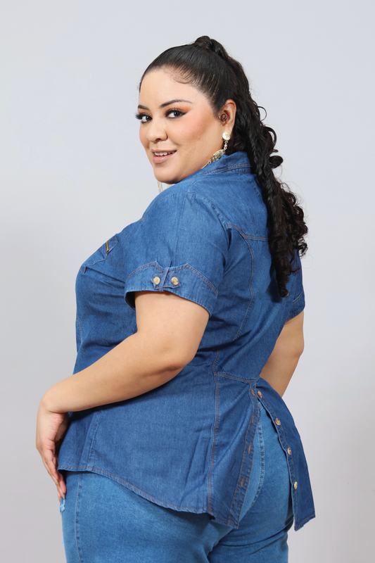 Ivana Blue Denim Blouse