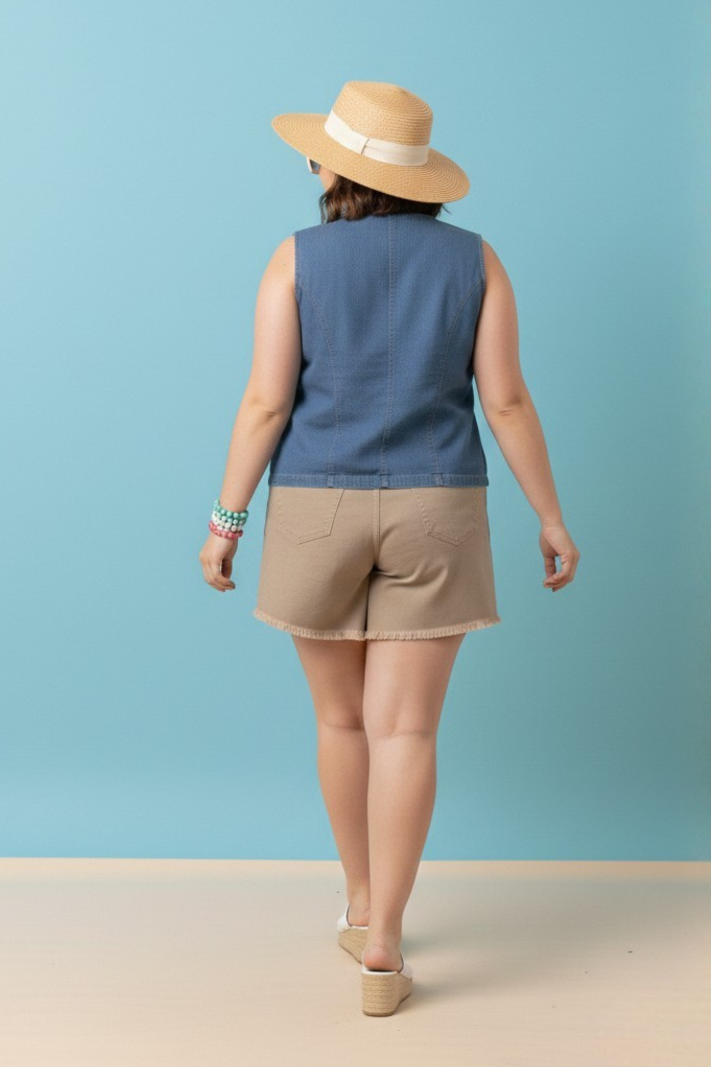 Short Sirena Desflecado Beige