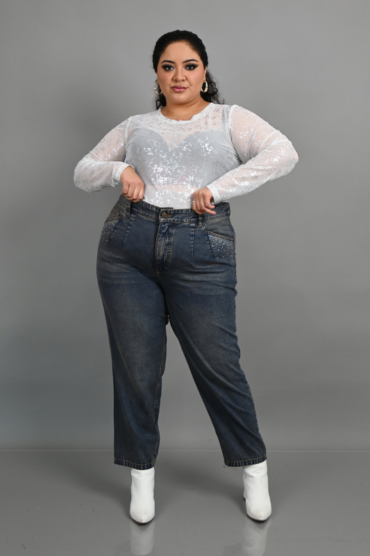 Jeans Slouchy Emilia Strass Madera