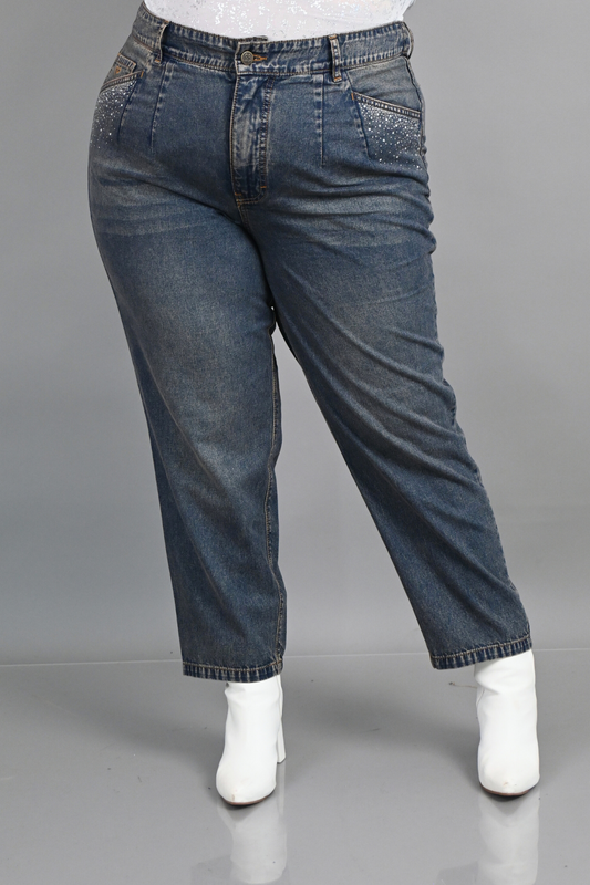 Jeans Slouchy Emilia Strass Madera