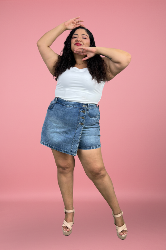 Falda Short Kristel Cenizo