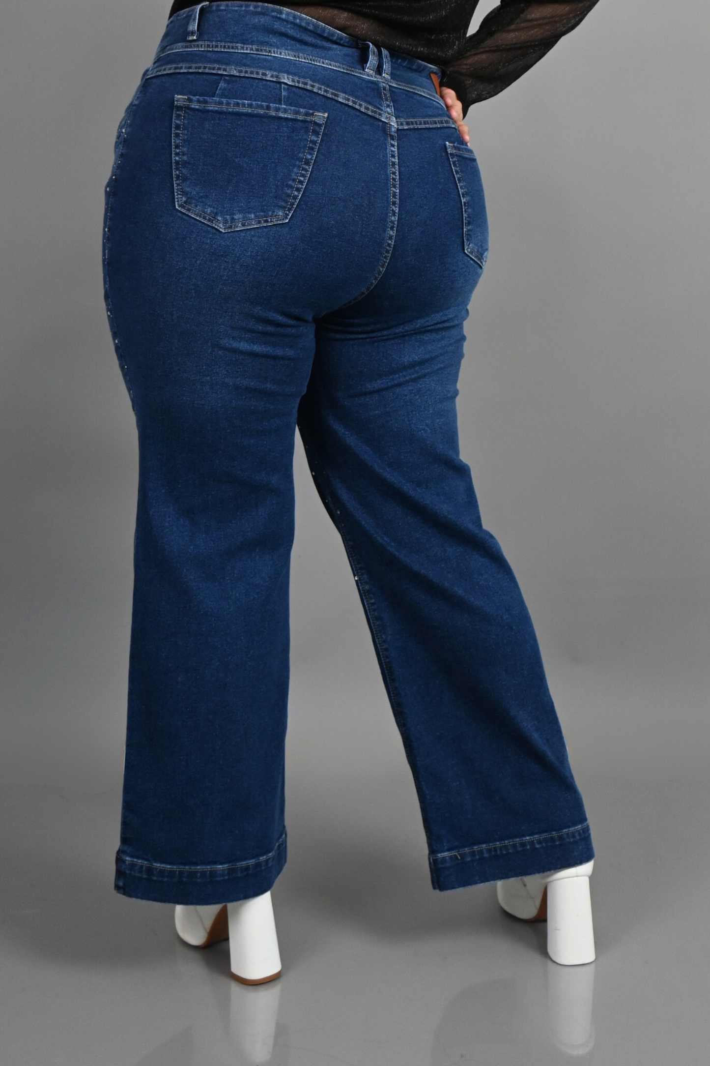 Wide Leg Luna Strass Azul