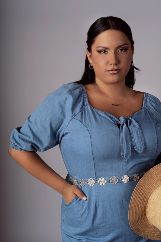 Vestido Denim Jazmin Celeste