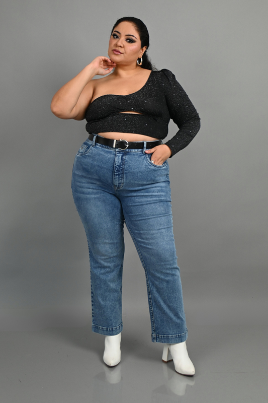 Jeans Corte Recto Cielo Cenizo