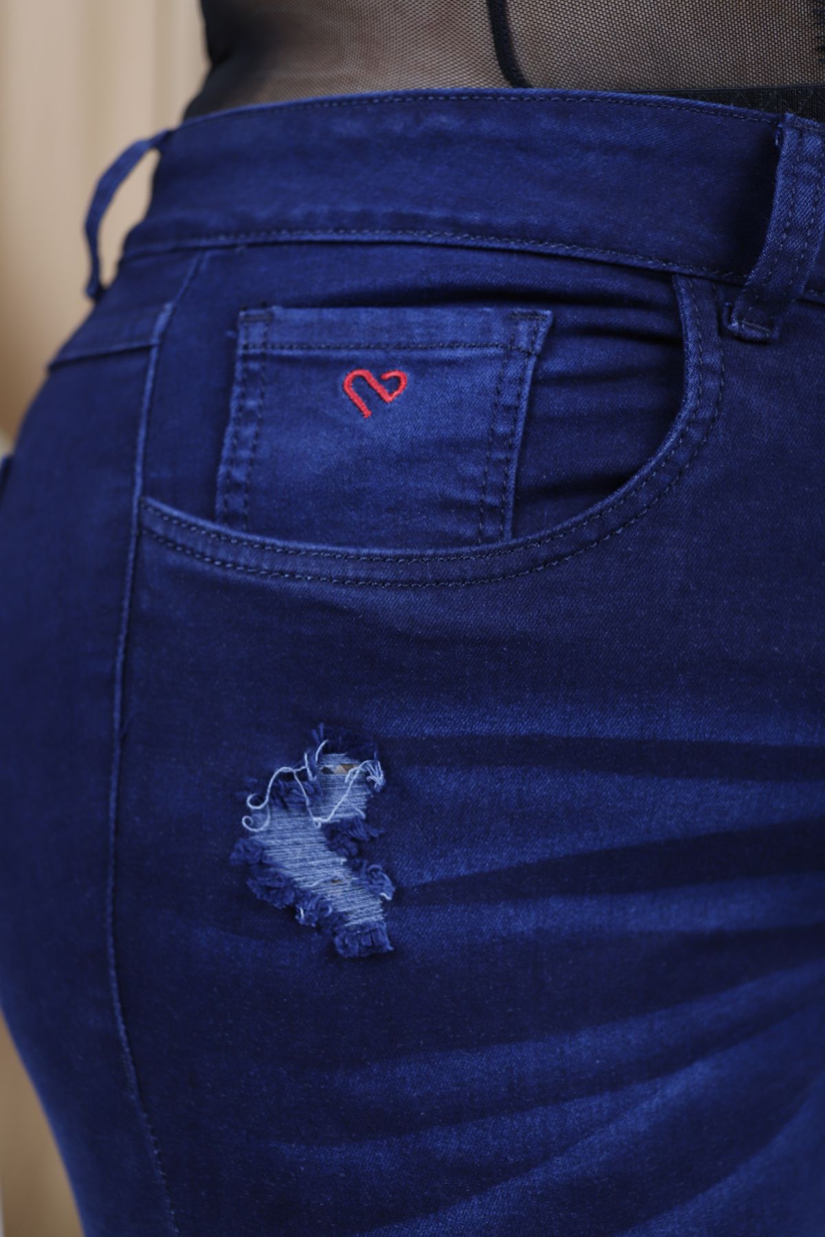 Jeans Skinny Rasgado Alisha Azul - Nevih