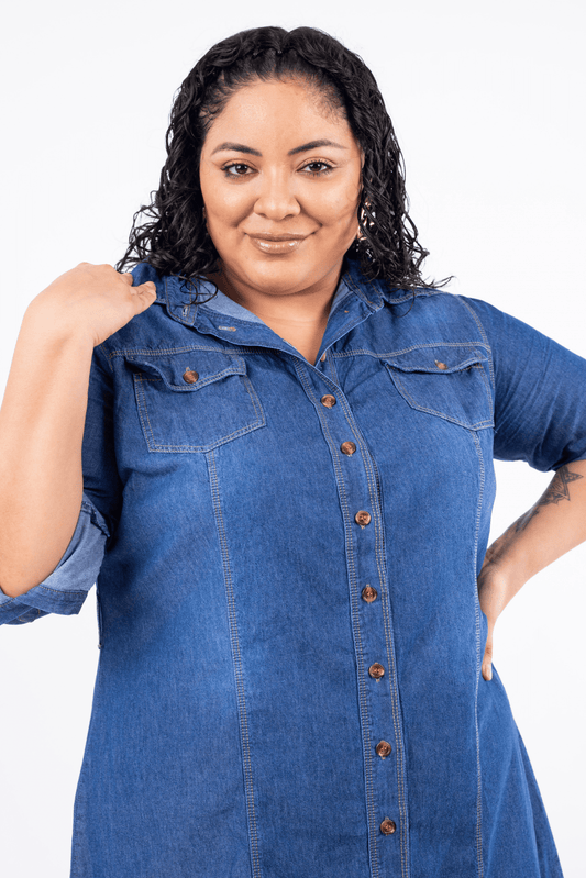 Vestido Denim Paris Azul - Nevih