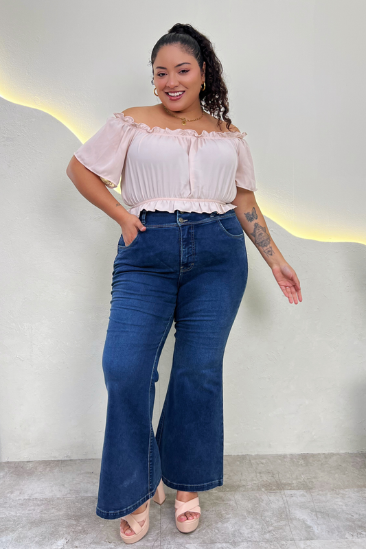 Jeans Flare Liz - Green Blue