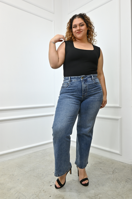 Jeans Wide Leg Arelis Cenizo