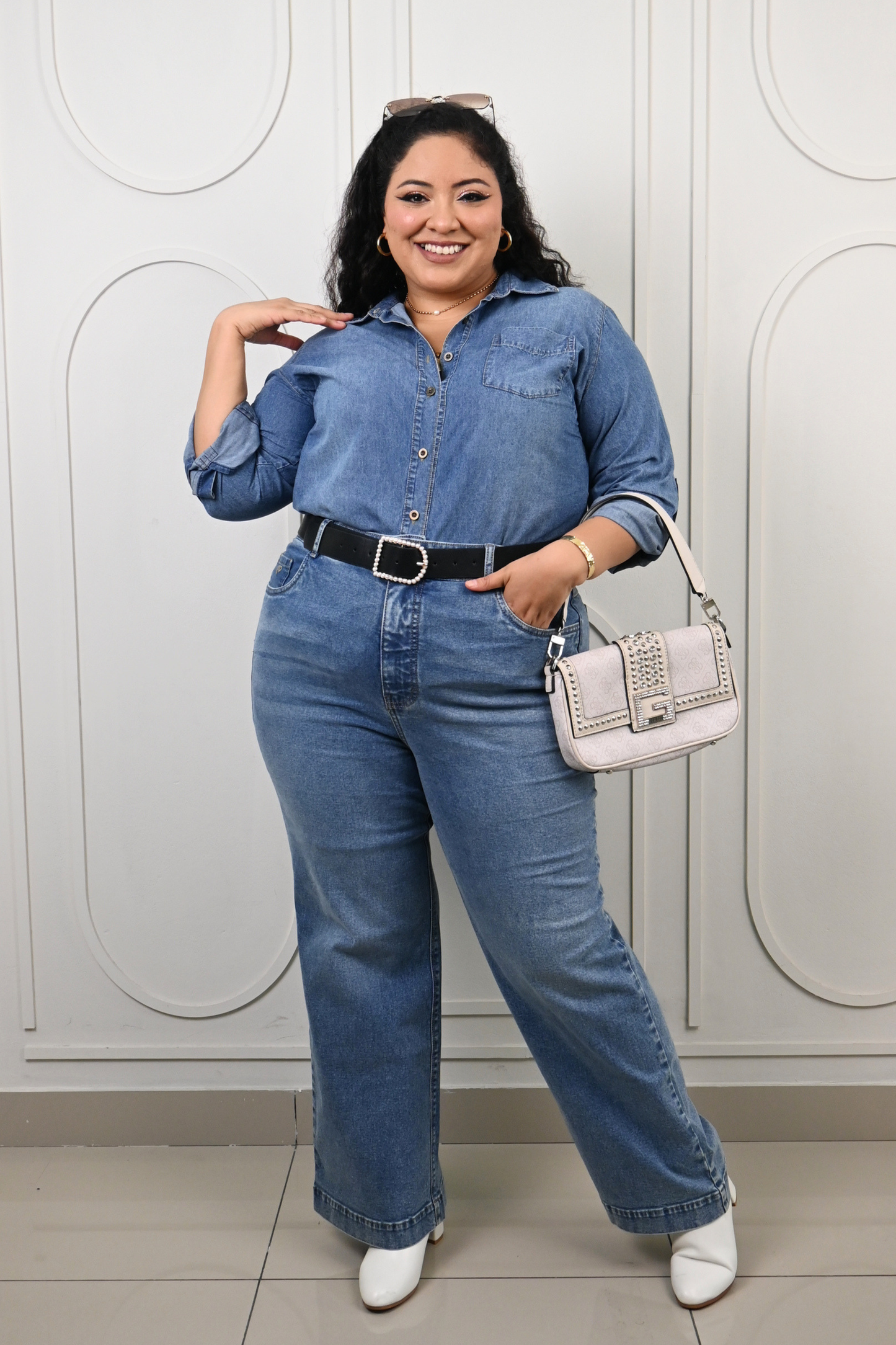 Jeans Wide Leg Bella - Cenizo