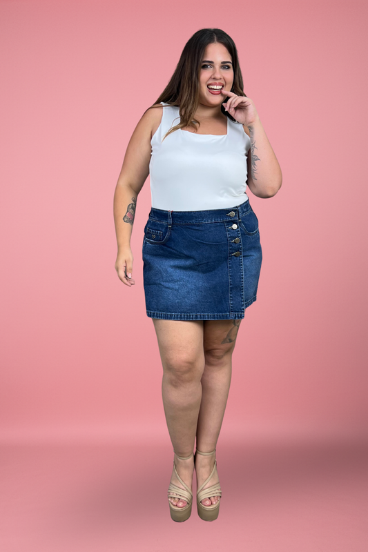 Falda Short Kristel Azul Cristal