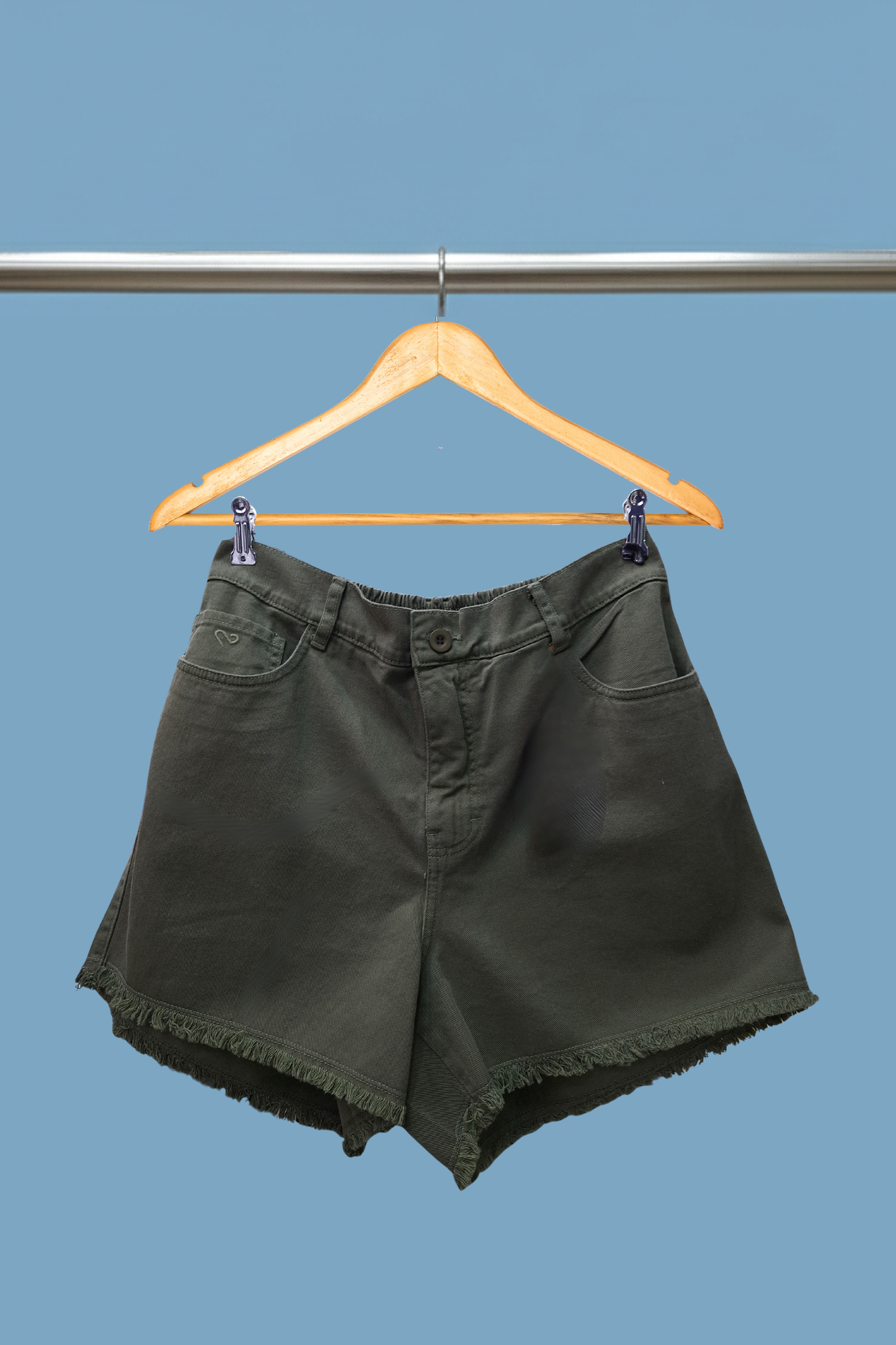 Short Sirena Desflecado Verde Olivo