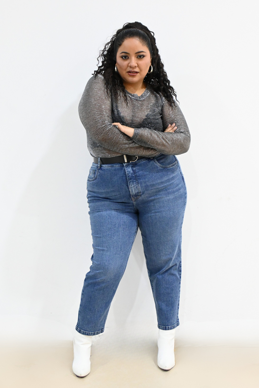 Mom jeans Almendra Celeste