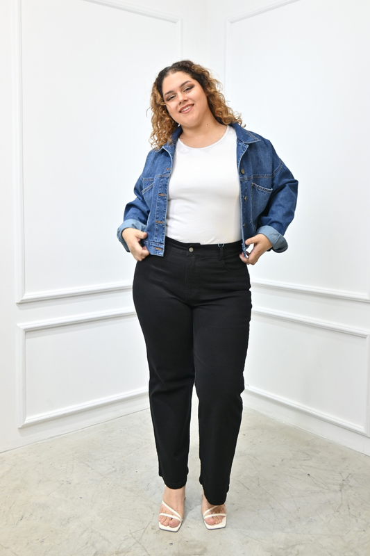 Jeans Corte Recto Alondra Negro