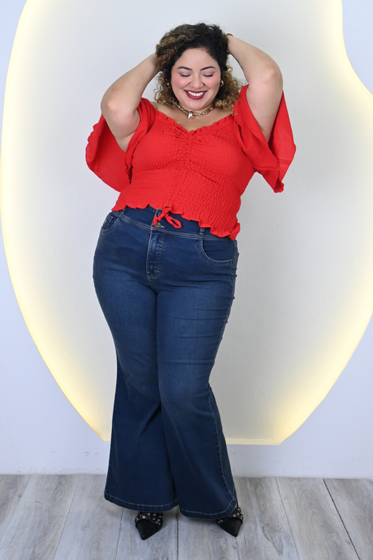 Jeans Flare Liz - Oxido Madera