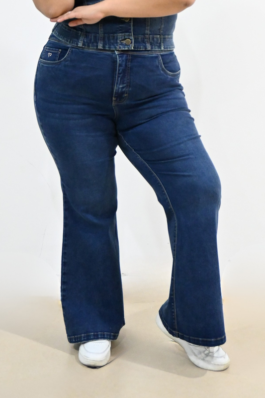 Jeans Flare Liz Green Blue