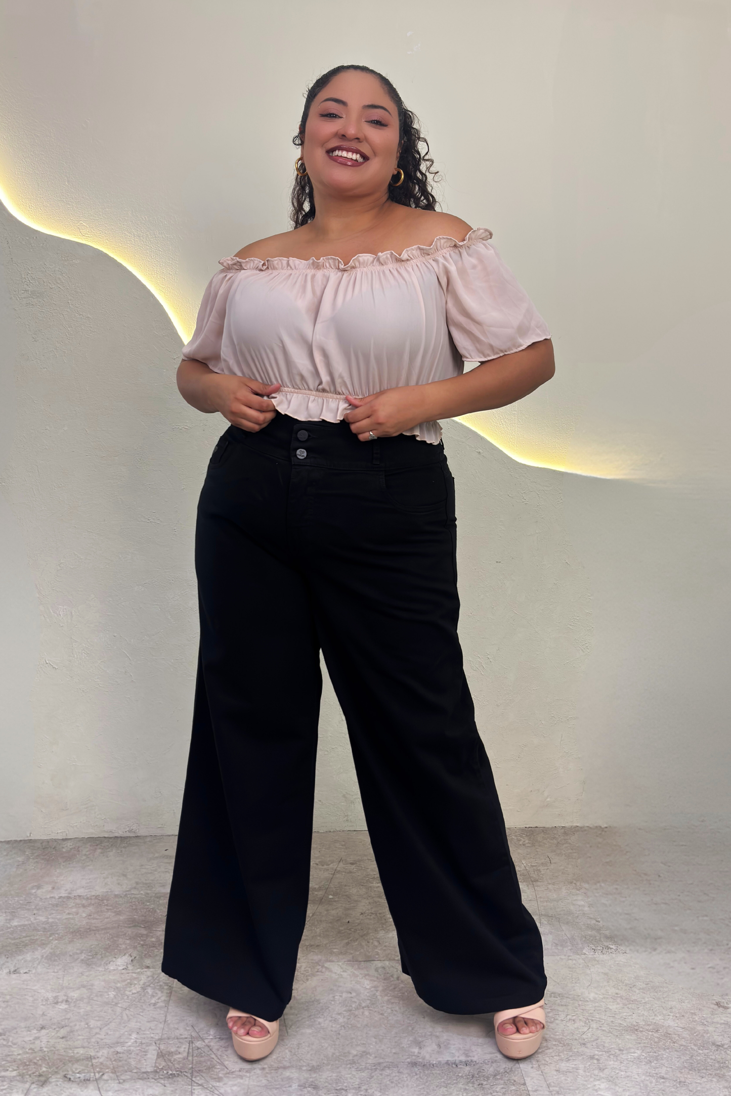 Jeans Wide Leg Salome - Negro