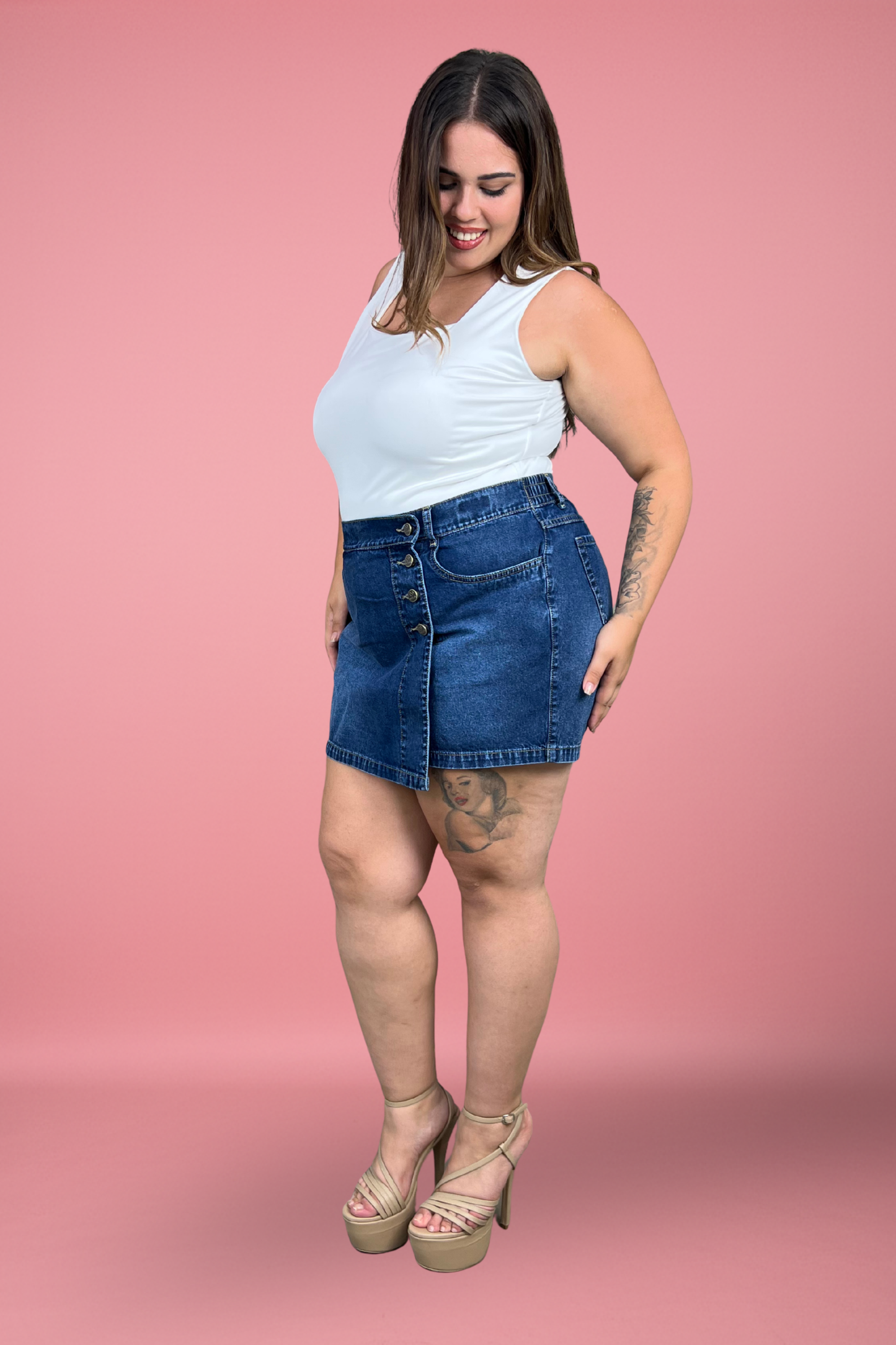 Falda Short Kristel Azul Cristal