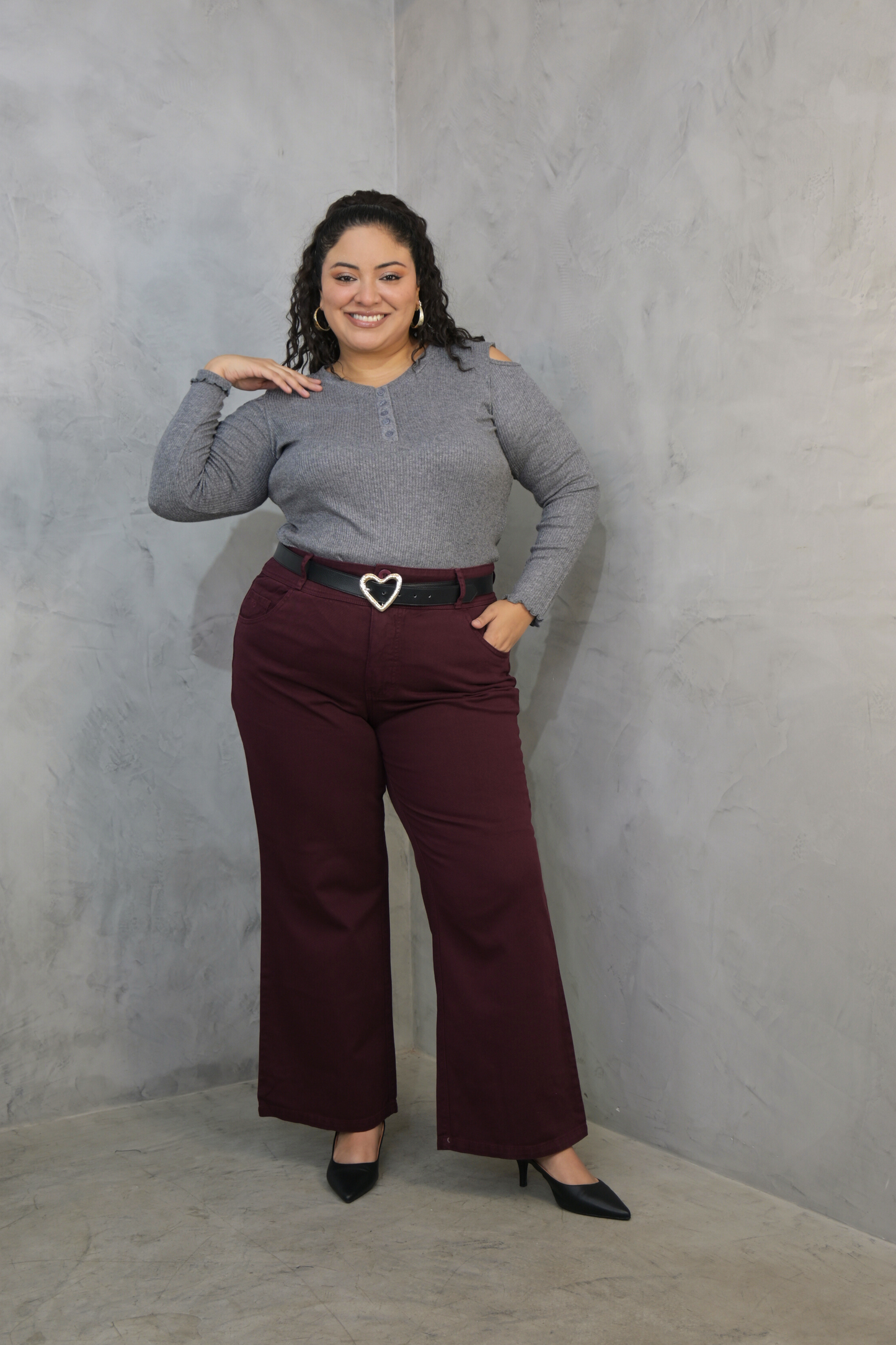 Jeans Corte Recto Gloria Vino