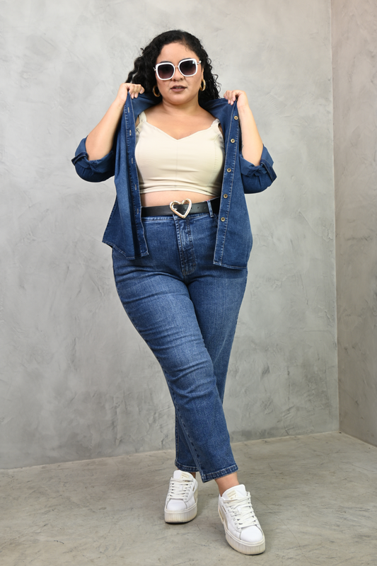 Momjeans Almendra Azul Oxido