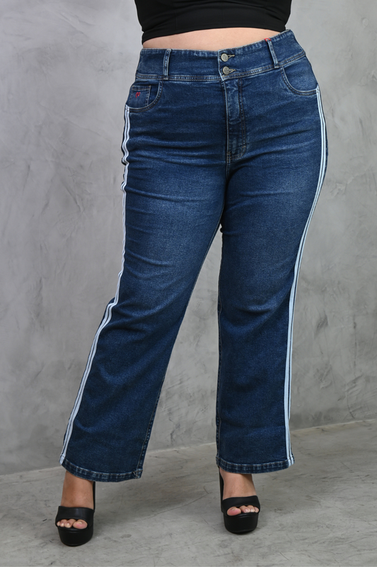 Jeans Corte Recto Nataly Azul Vintage