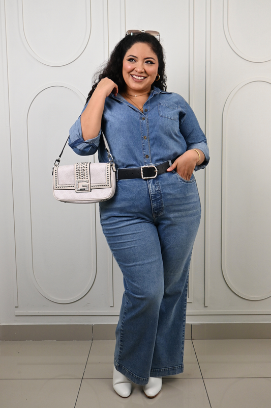 Jeans Wide Leg Bella - Cenizo