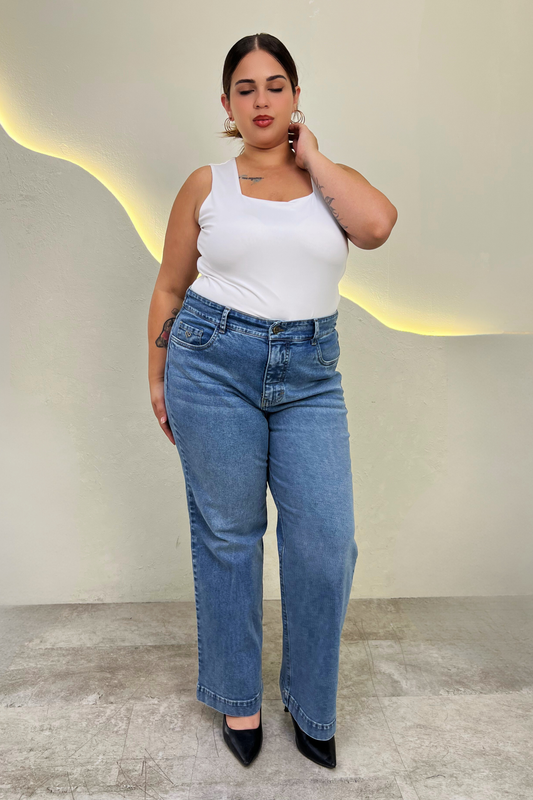 Jeans Wide Leg Bella - Cenizo