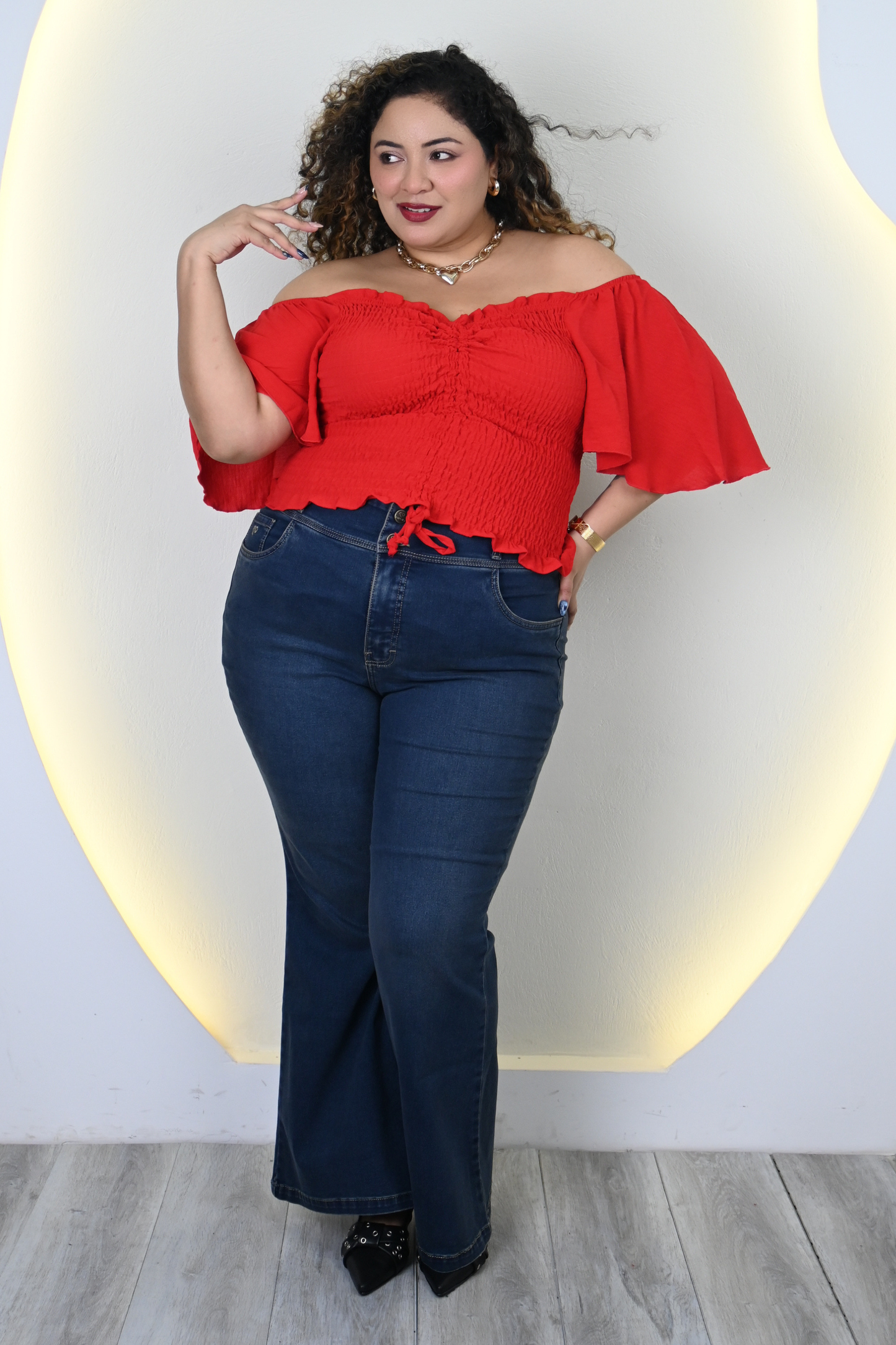 Jeans Flare Liz - Oxido Madera