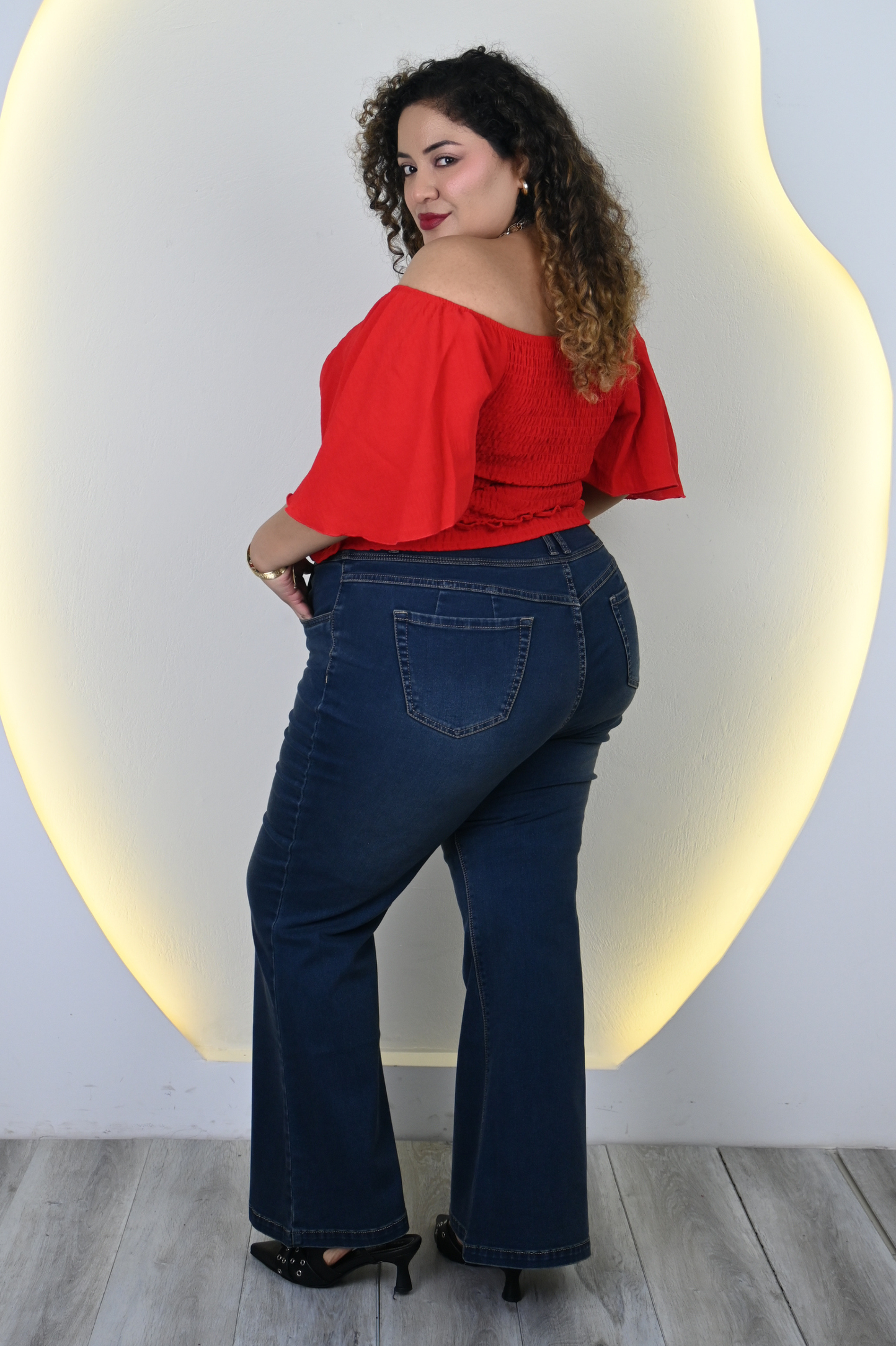 Jeans Flare Liz - Oxido Madera