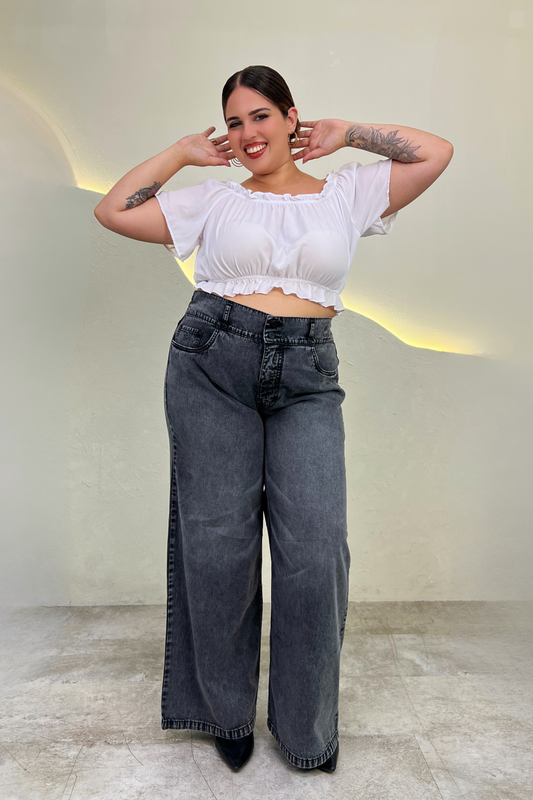 Jeans Wide Leg Salome - Plomo