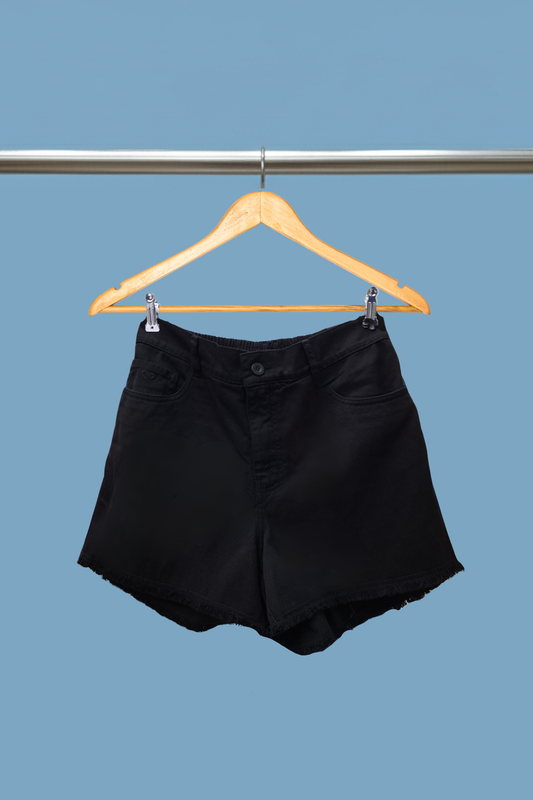 Short Sirena Desflecado Negro