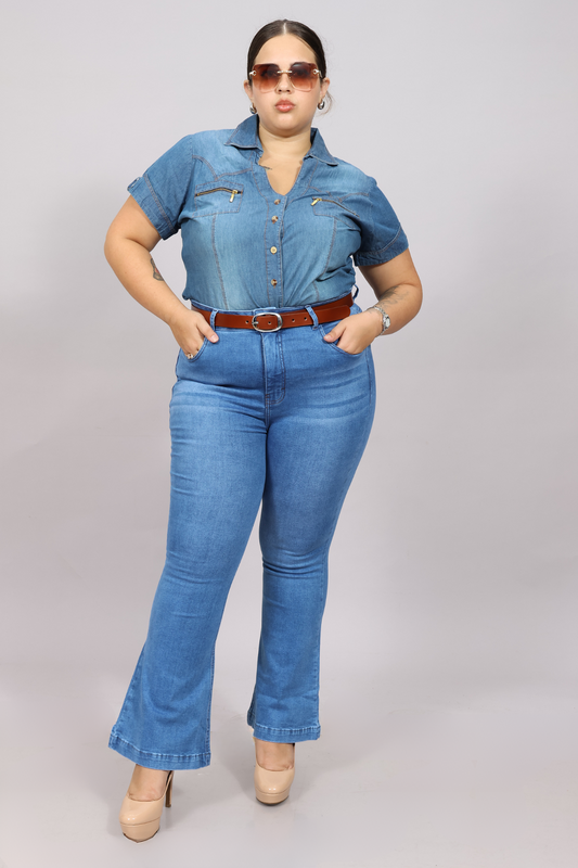 Jeans Bota Campana Pantalones Acampanados Para Chaparritas