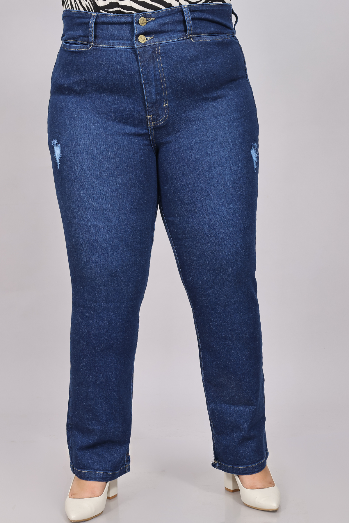 Jeans Corte Recto Damaris Azul